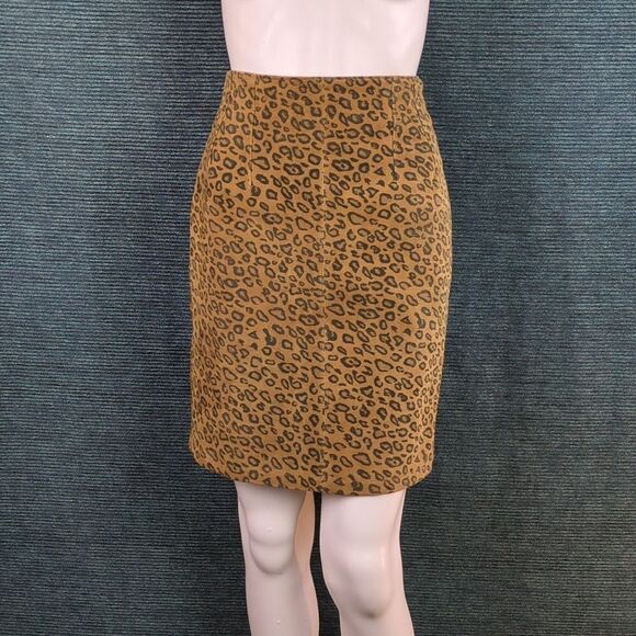 The Limited Vintage! Leopard Print Suede Pencil Skirt - Picture 2 of 9